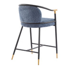 26" H Upholstered Counter Stool Set of 2 - Navy
