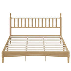 King Size Wood Platform Bed with Gourd Shaped Headboard