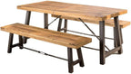 Outdoor 3-Pieces Acacia Wood Dining Set