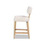 Penny Round Arched Upholstered Counter Stool, Set of 2, Travertine