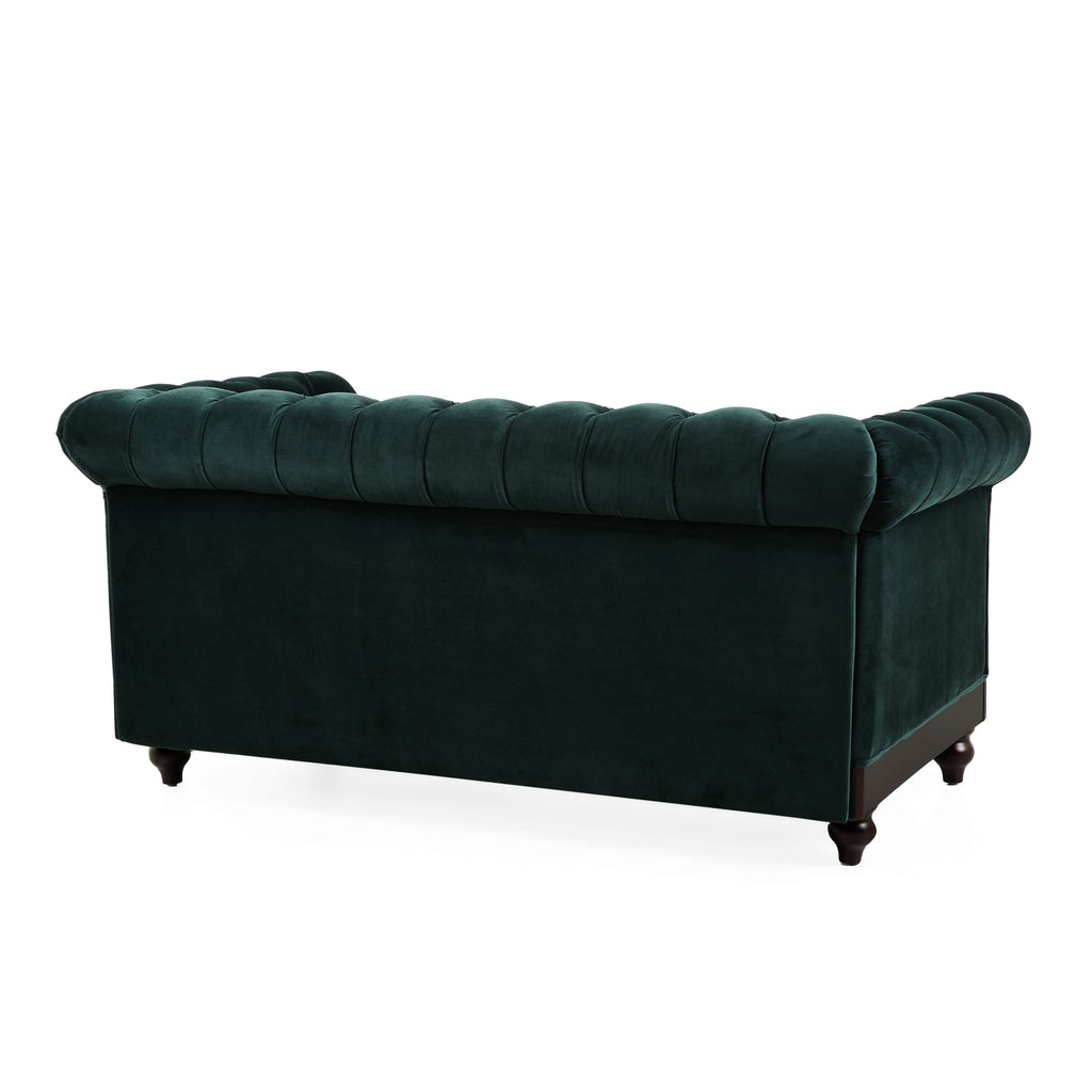 VIVALUX 59.44" Chesterfield Velvet Loveseat Sofa