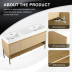 60" Bathroom Vanity Combo with Double Resin Sink