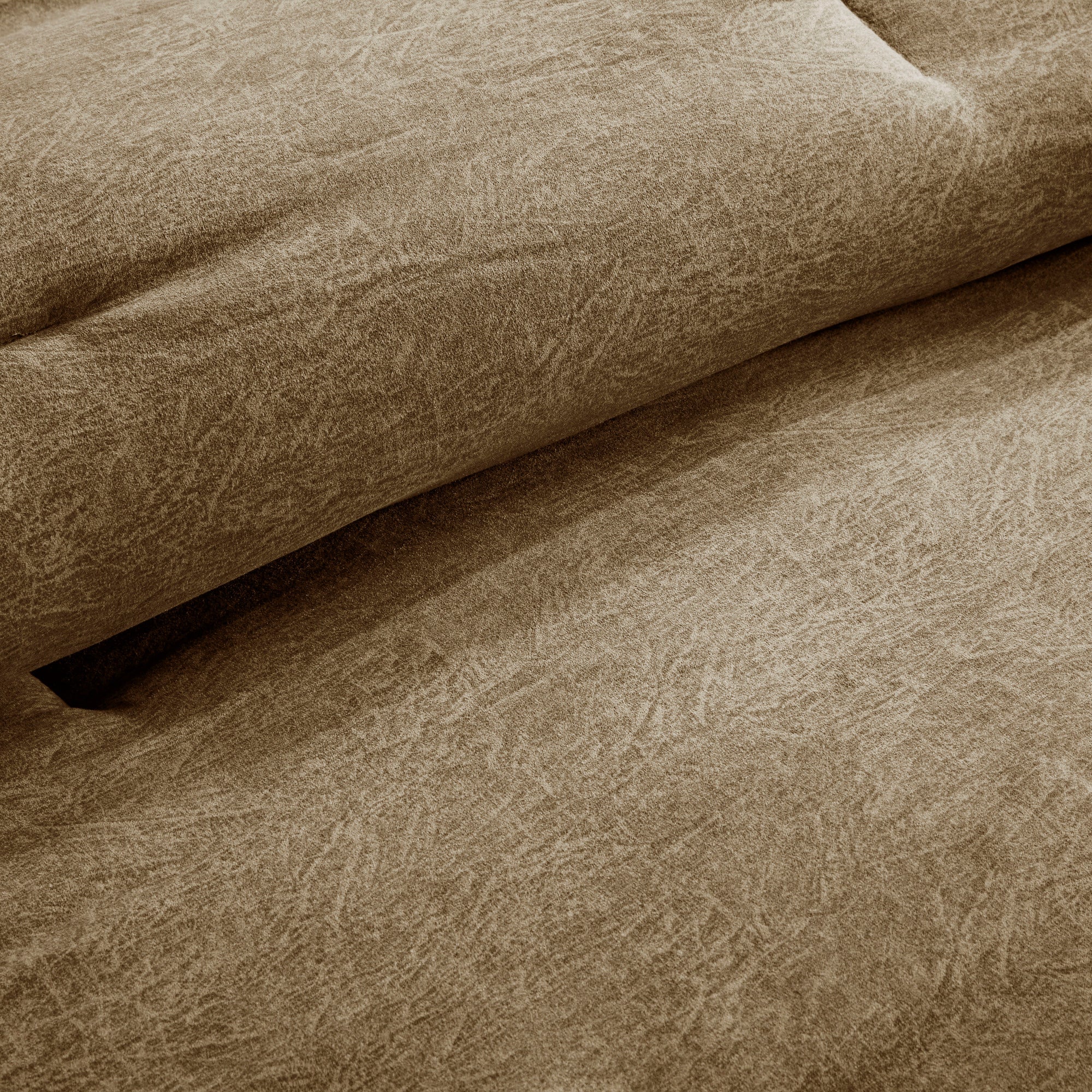 7 Piece Faux Suede Comforter Set Brown California King