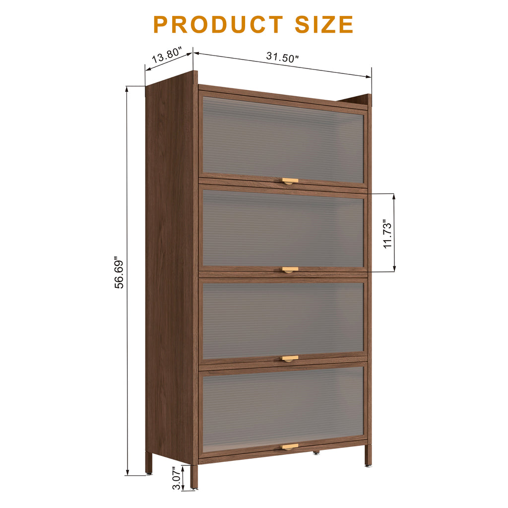 57'' Tall Metal 4 Flip Doors Cabinet