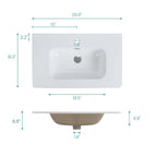 Glossy White Ceramic Integrated Basin