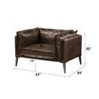 Porchester Distress Chocolate Top Grain Leather Chair