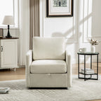 29.5"W Upholstered 360° Swivel Armchair with Hidden Storage