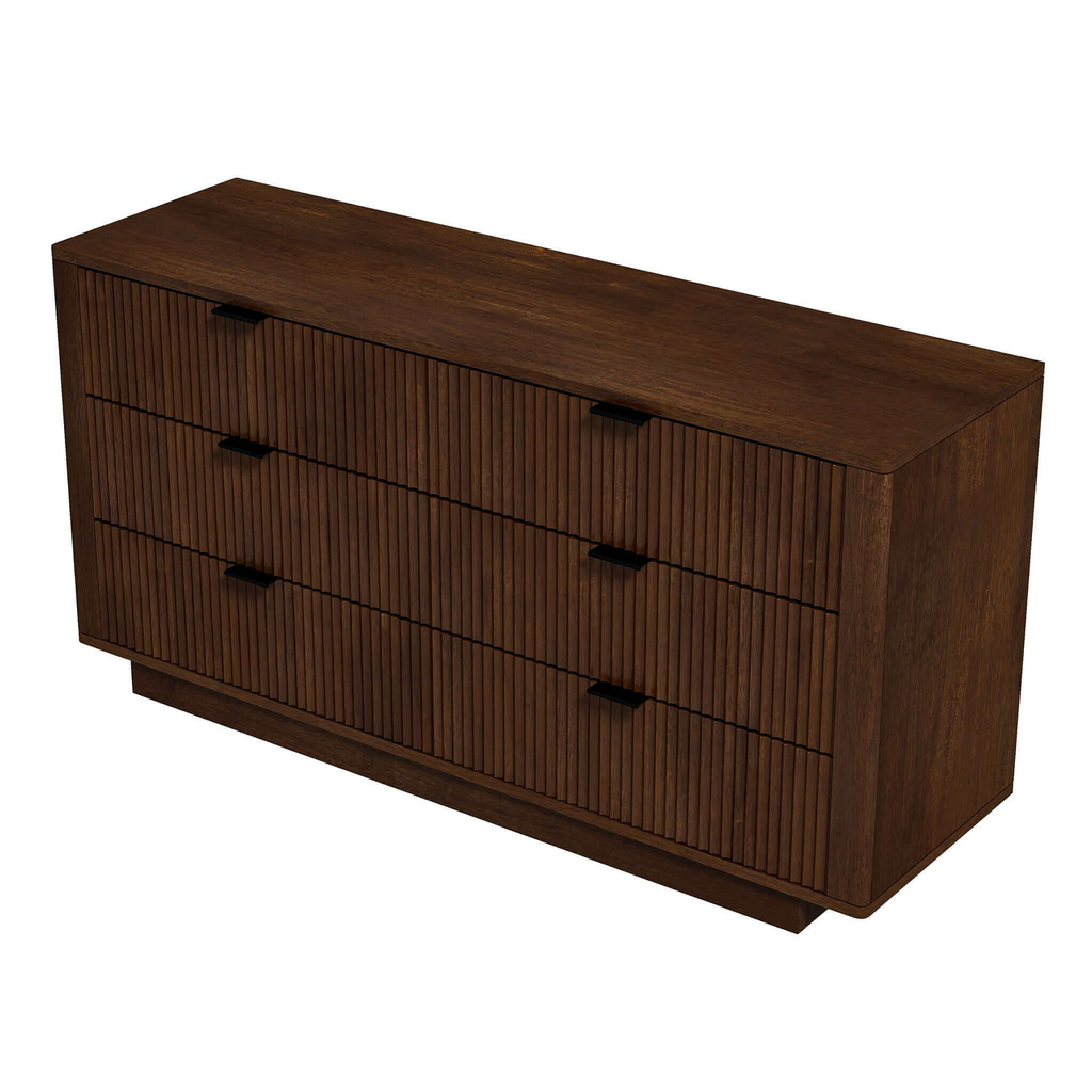 Lola Mid Century Modern Walnut Dresser