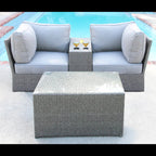 2-Person Wicker Seating Set with Cushions