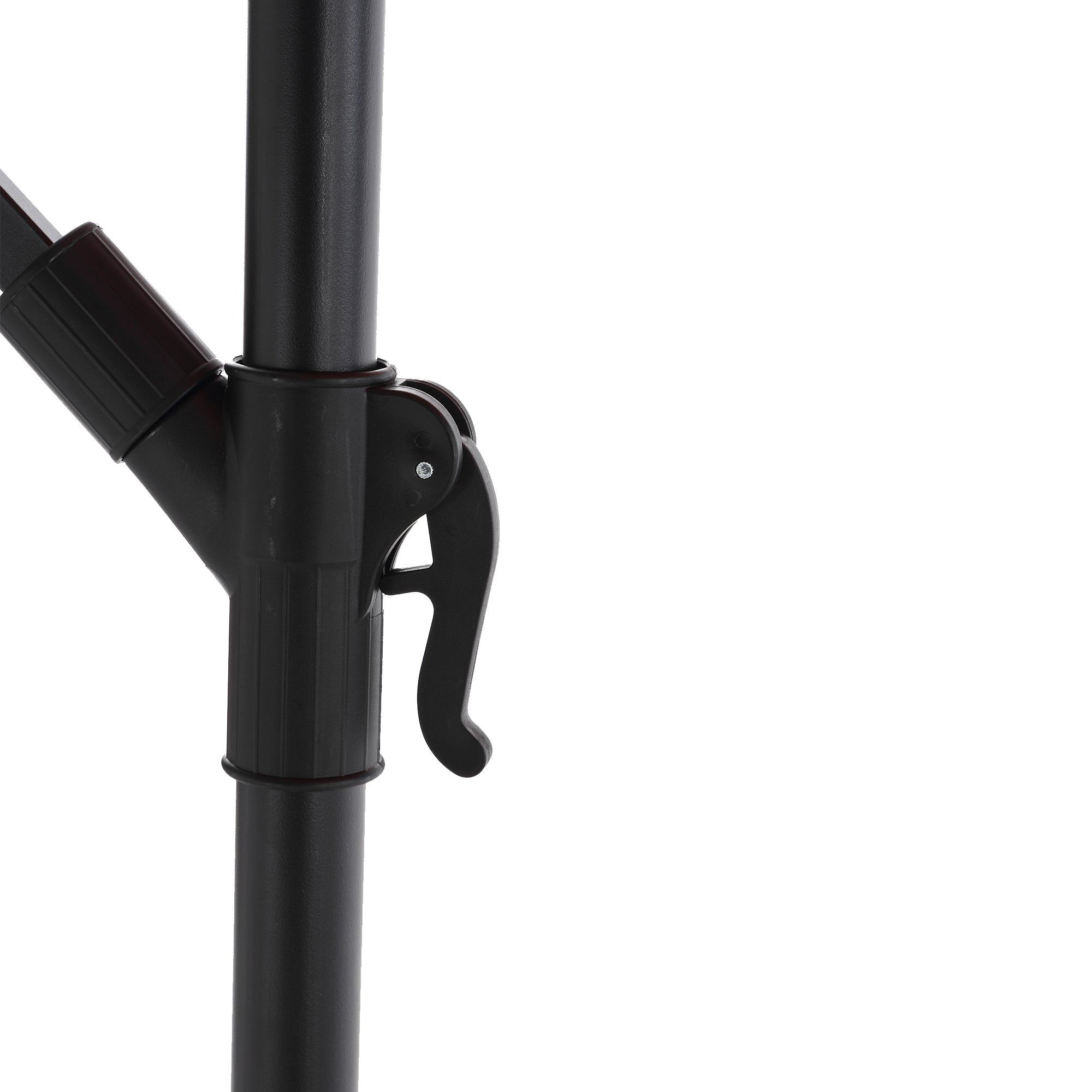 10ft Solar LED Offset Hanging Market Patio Umbrella - Navy Blue