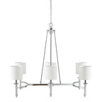 6-Light Chandelier With Fabric Drum Shades