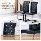 Set of 2 Retro Alligator Skin Upholstered Dining Chairs