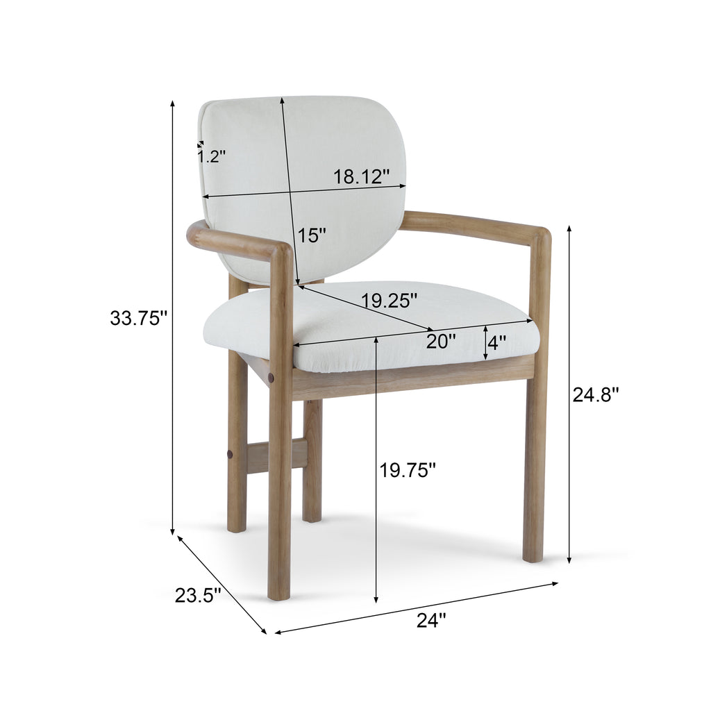 Dining Chairs Set of 2 Upholstered Arm Chairs