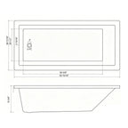 66-Inch Acrylic Built-in Soaking Tub - Glossy