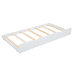 Full Size Wood Platform Bed with Headboard and Twin Size Trundle