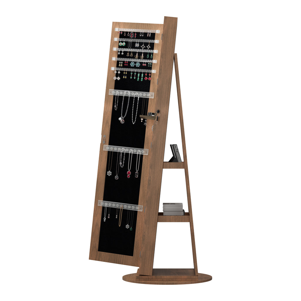 360° Swivel Jewelry Cabinet with Full Length Mirror