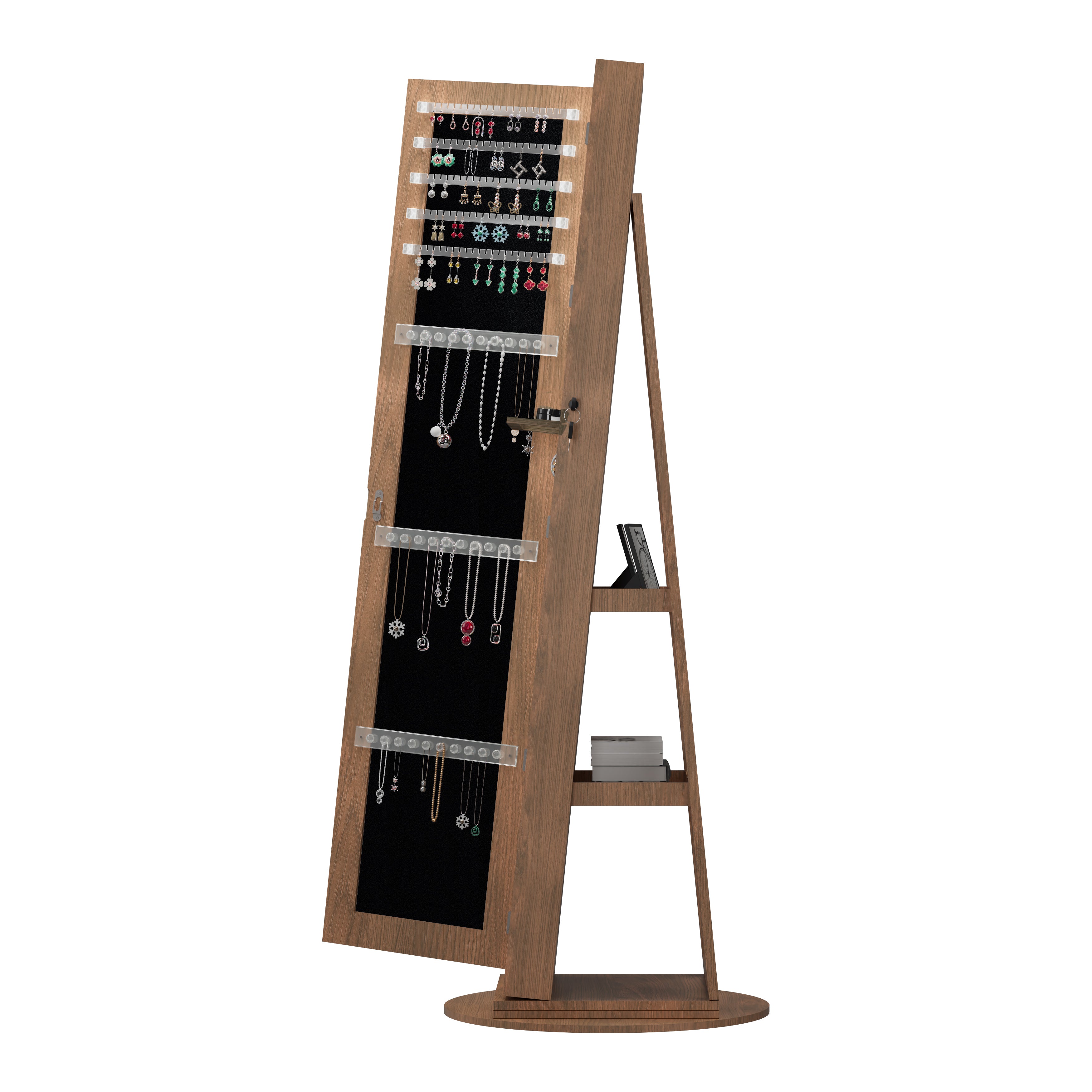 360° Swivel Jewelry Cabinet with Full Length Mirror