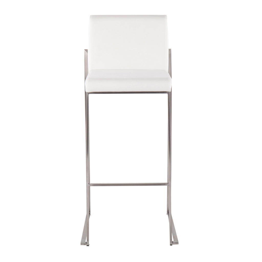 30" Contemporary High Back Barstool Set of Three