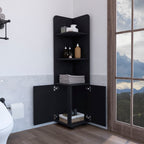 Corner Cabinet 62" Tall with 3-Tier Shelf and 2-Door