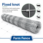 Farm Livestock Fence, 5.9" x 328FT Galvanized Iron Wire
