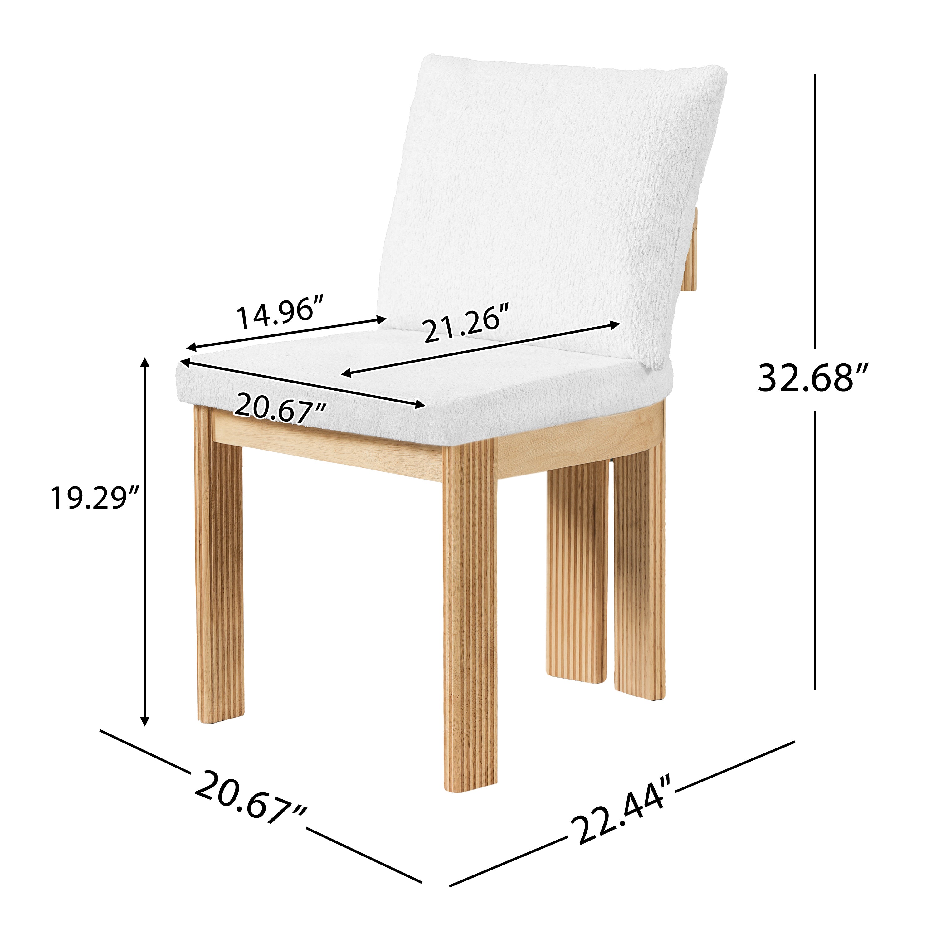 Indoor Boucle Dining Chair Set of 2
