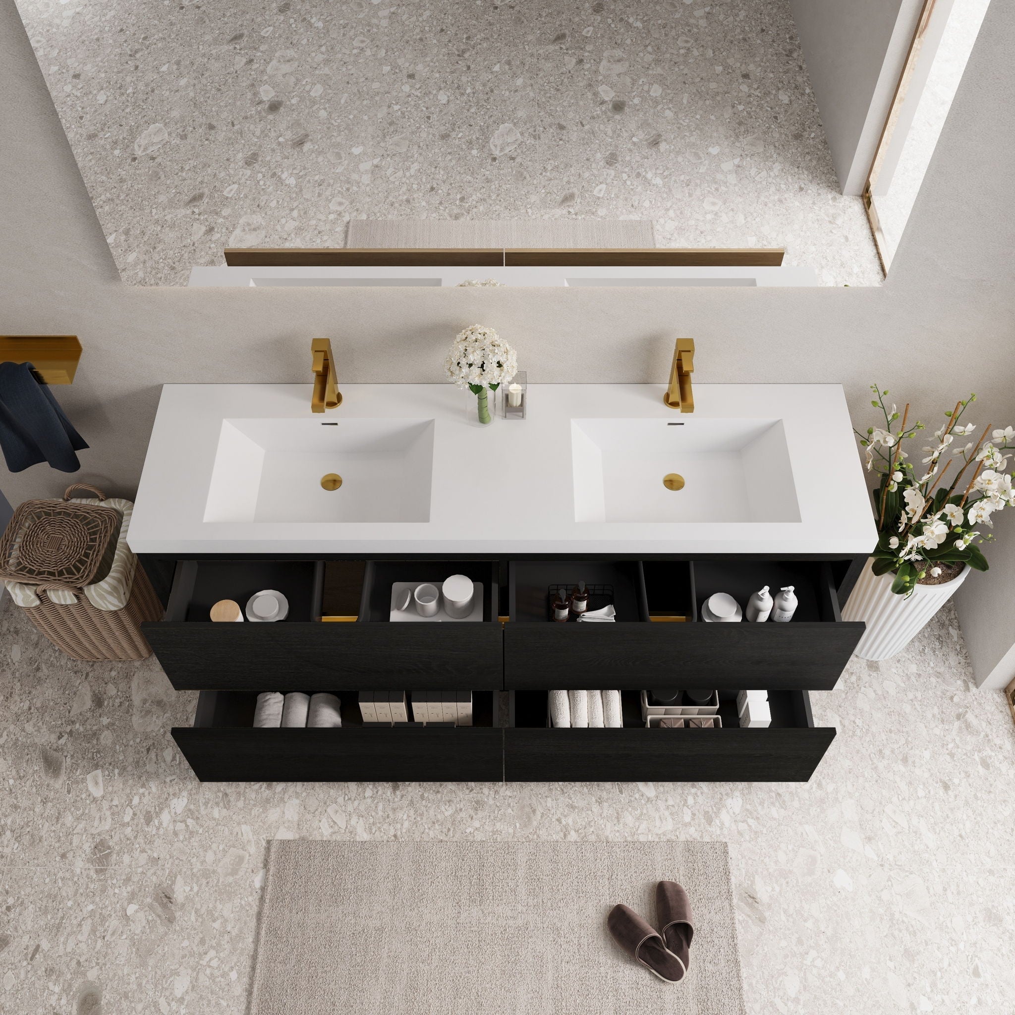 Bathin Freestanding Bathroom Vanity With Double Sinks