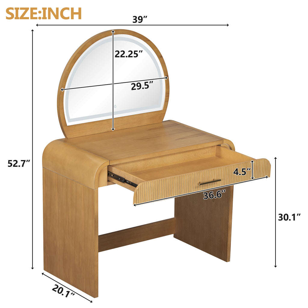 39" Makeup Vanity Table with Lighted Mirror