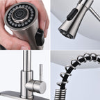 Brushed Nickel Single Handle Kitchen Faucet