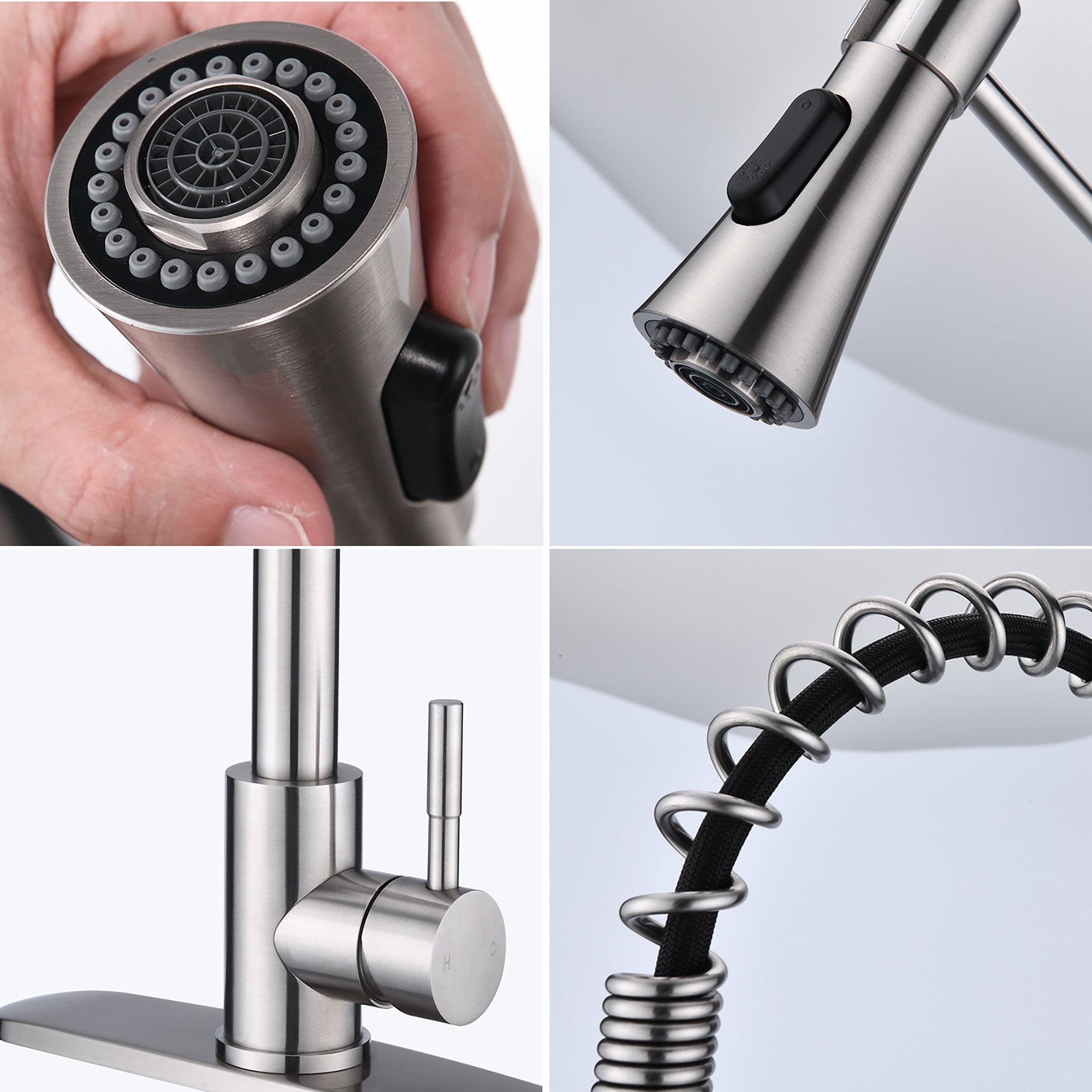 Brushed Nickel Single Handle Kitchen Faucet
