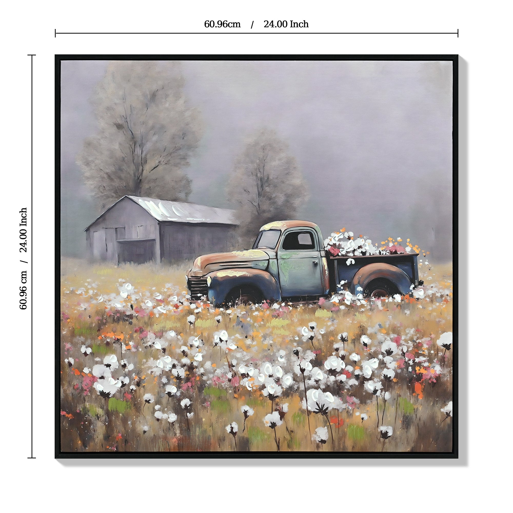 Farmhouse Old Truck Canvas Wall Art