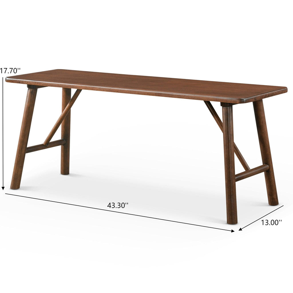 Versatile Solid Wood Molly Bench with Mid-Century Design
