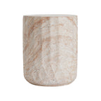 Outdoor/Indoor Lightweight Concrete Side Table - Cylinder Travertine Finish