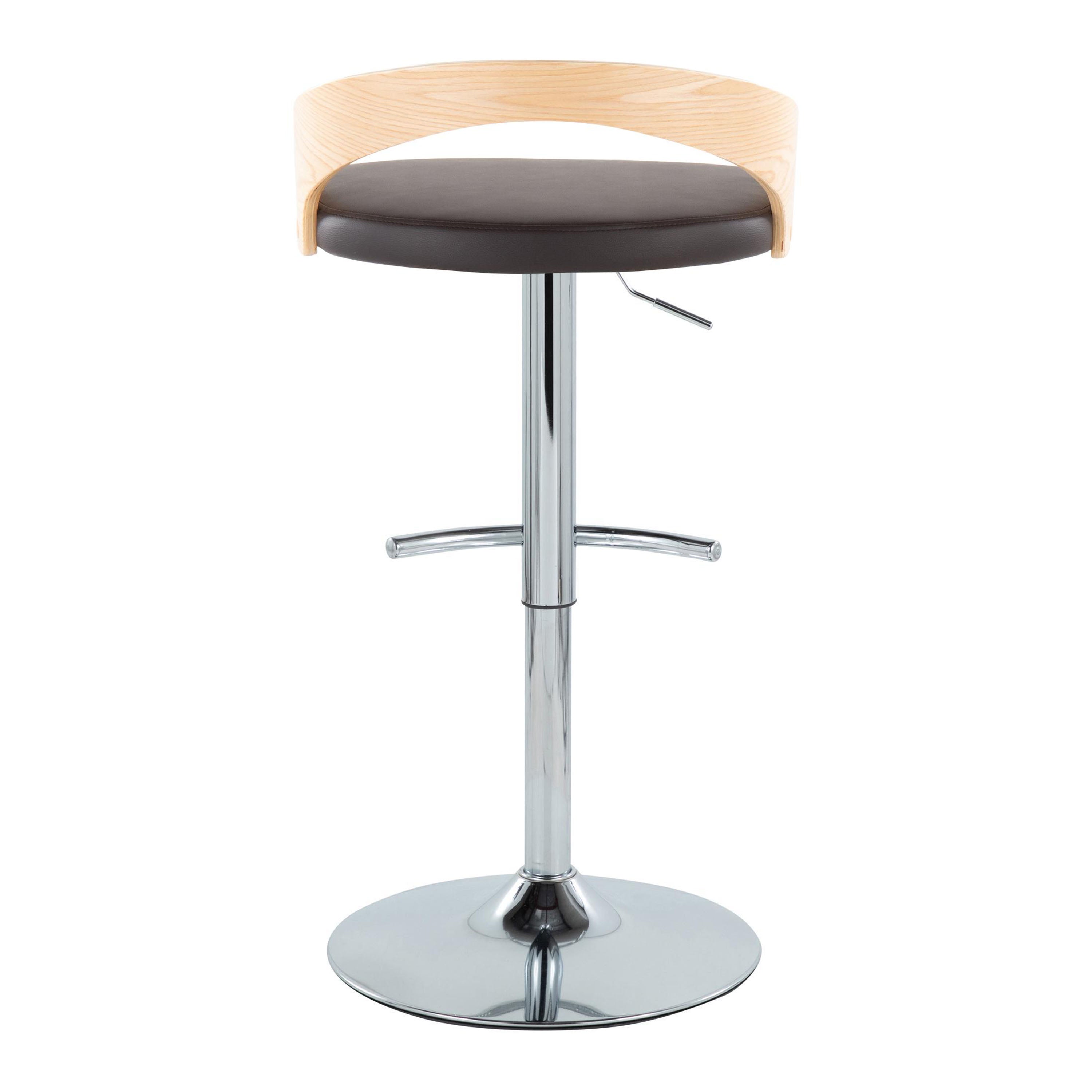 Contemporary Adjustable Barstool with Swivel