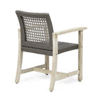 Hampton Wood and Wicker Dining Chair Set of 2