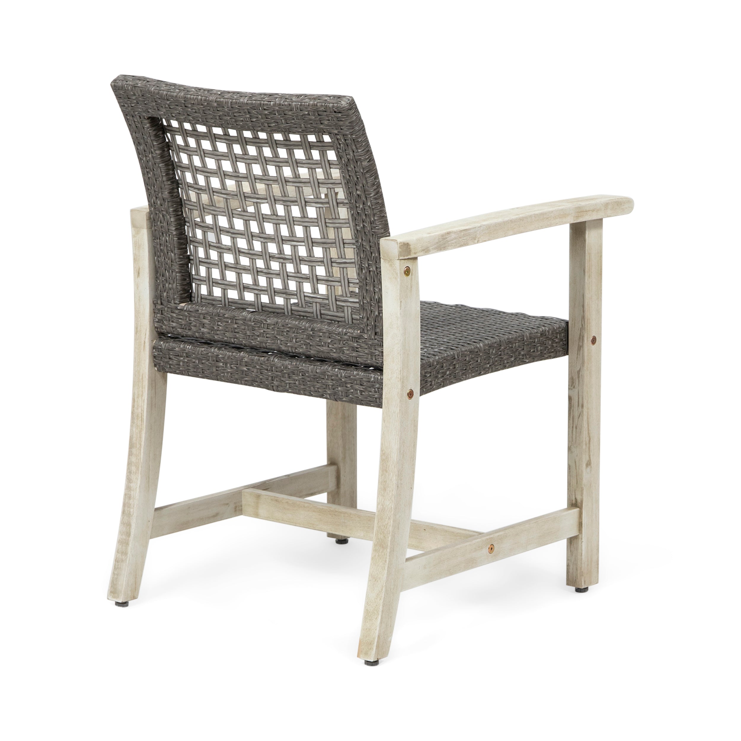 Hampton Wood and Wicker Dining Chair Set of 2