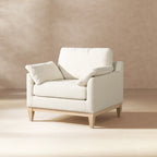 Pasadena 36" Wide Modern Farmhouse Accent Arm Chair Flax