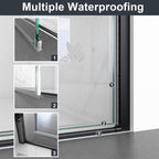 30"W x 72"H Frameless Circular Pivot Shower Door in Matte