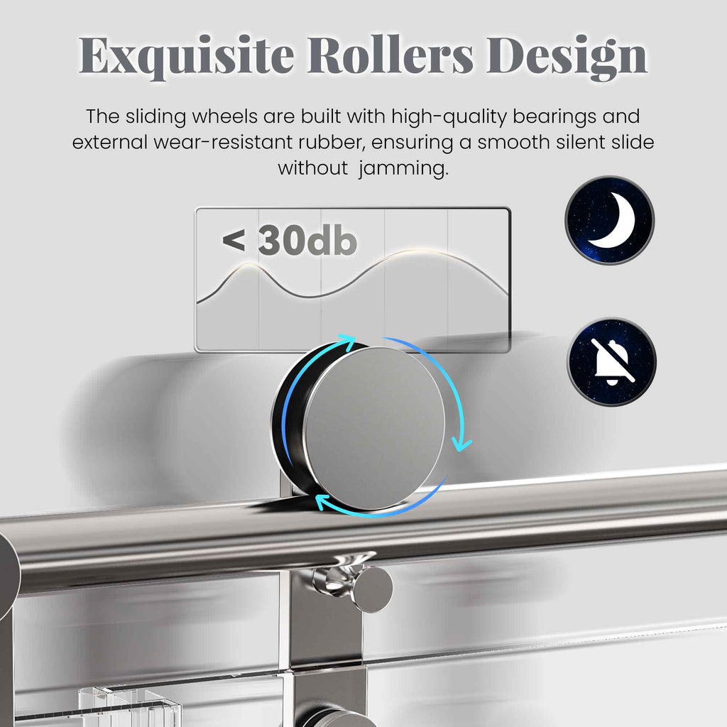 Frameless Single Sliding Shower Door with Towel Rail