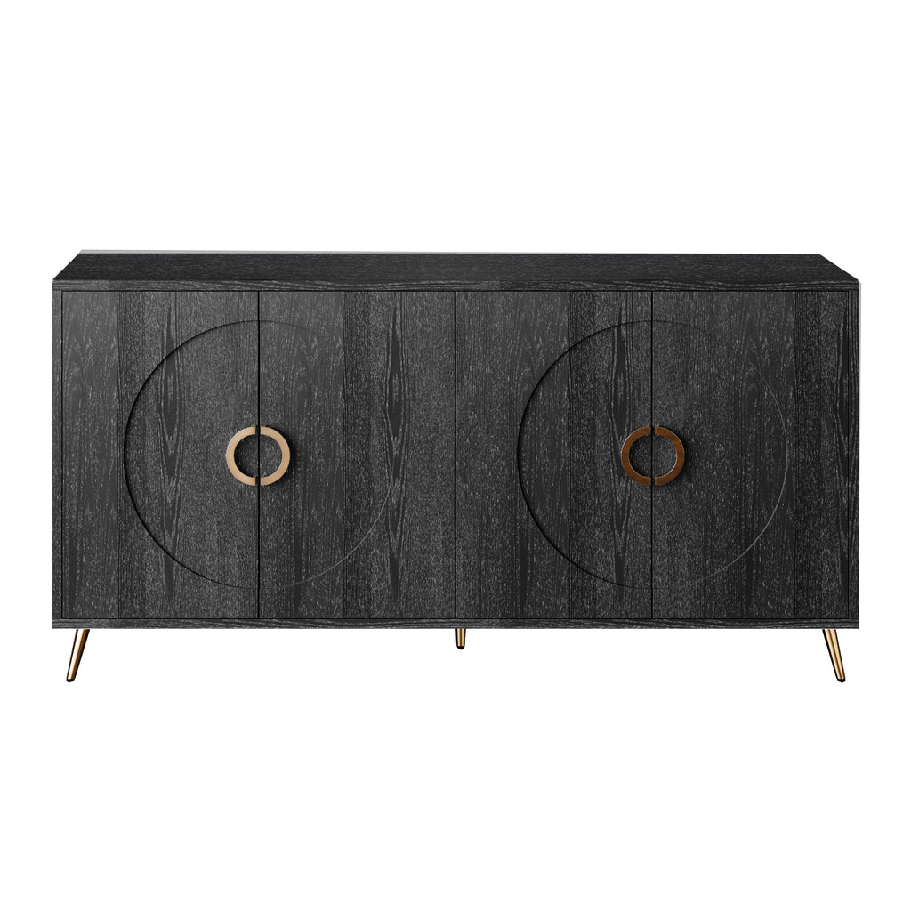 Modern Lacquered 4 Door Wooden Cabinet Sideboard Buffet