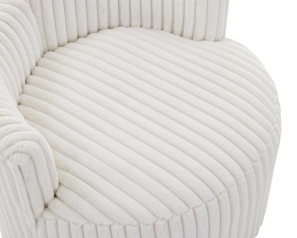 Malna Plush Wide Wale Corduroy Upholstered Barrel Accent Chair