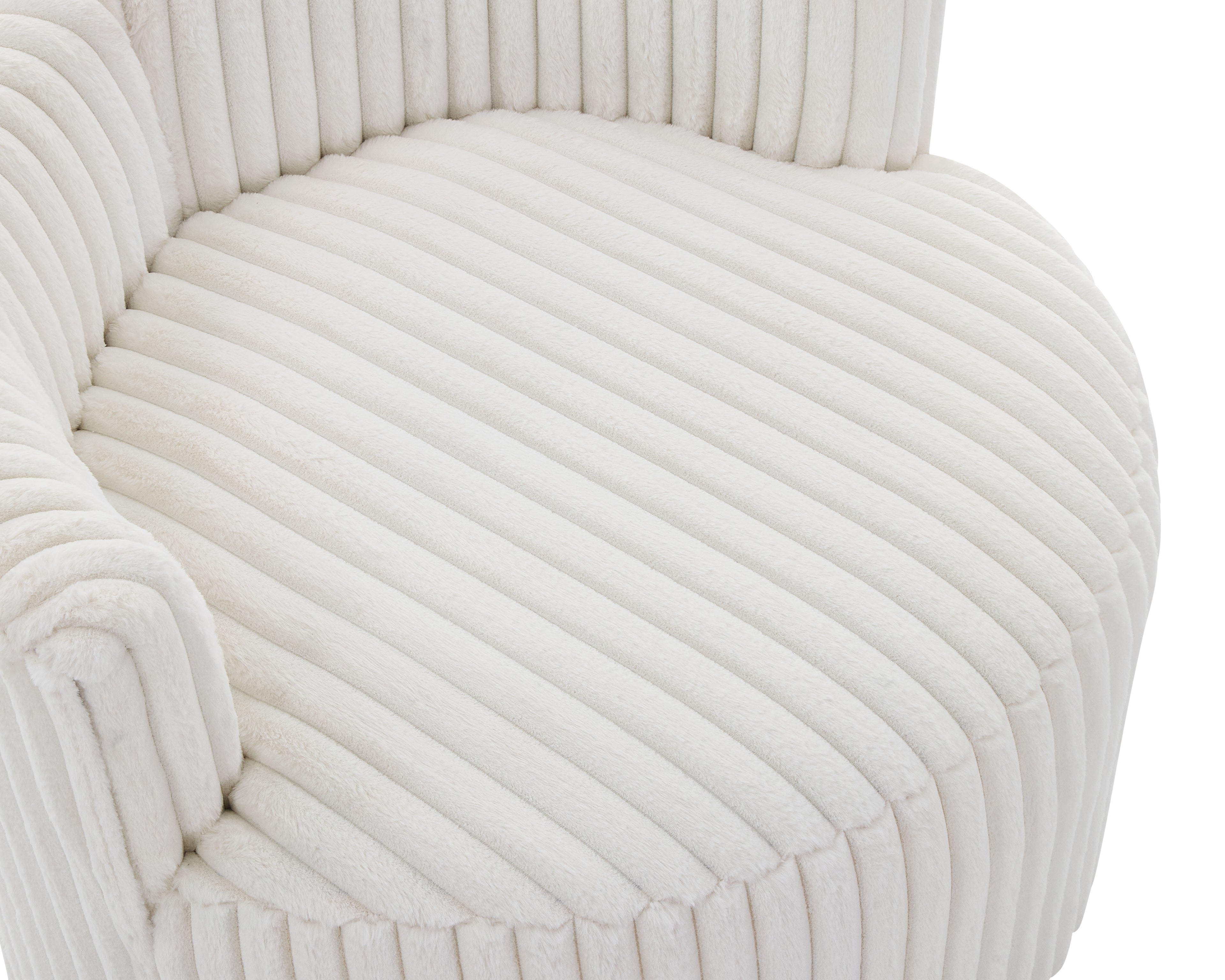 Malna Plush Wide Wale Corduroy Upholstered Barrel Accent Chair
