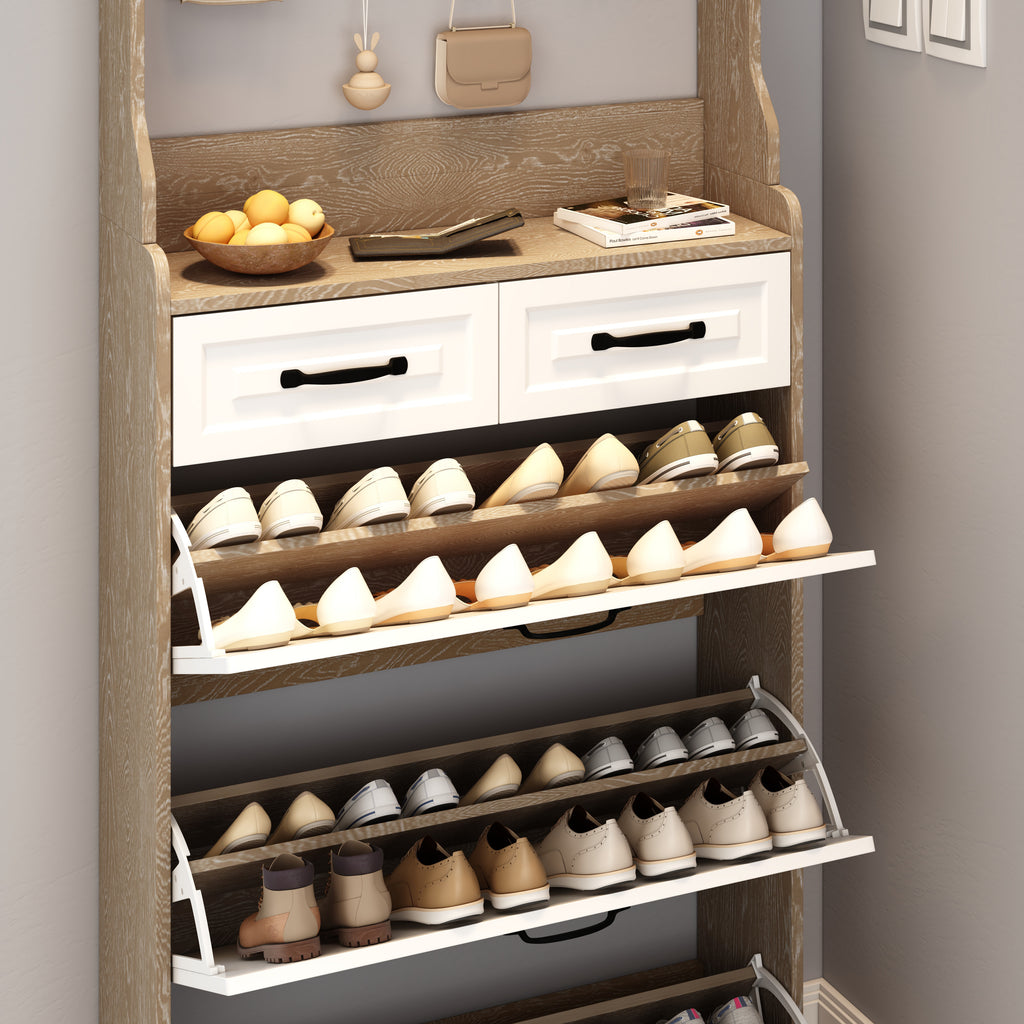 Premium MDF Shoe Cabinet with Storage Drawers