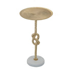 Elegant Round Side Table With Marble Base