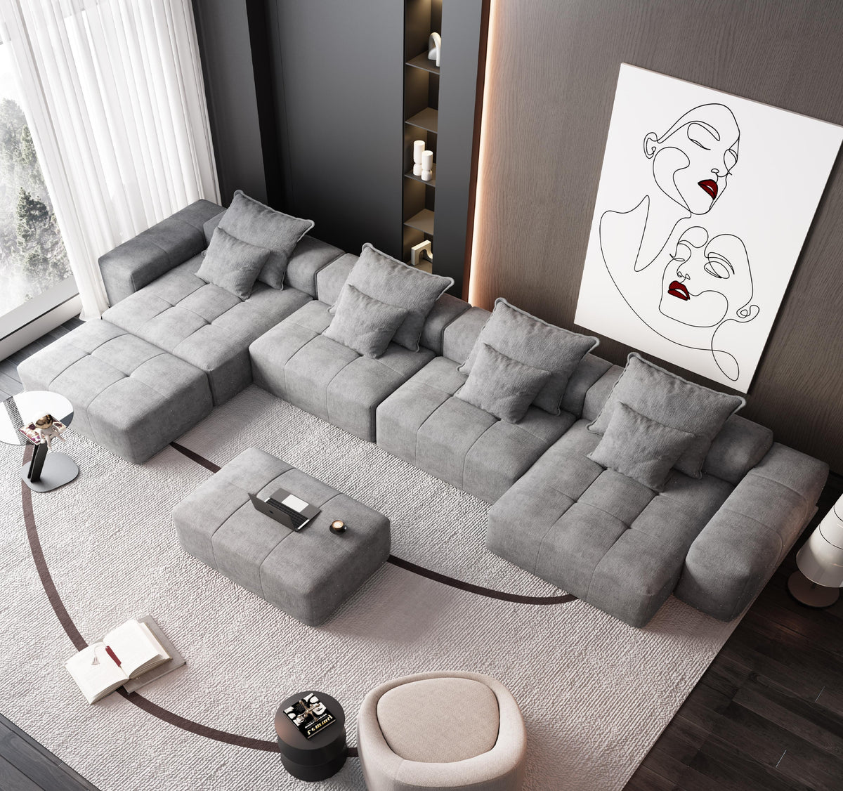 Modern Oversized Modular Sectional Sofa
