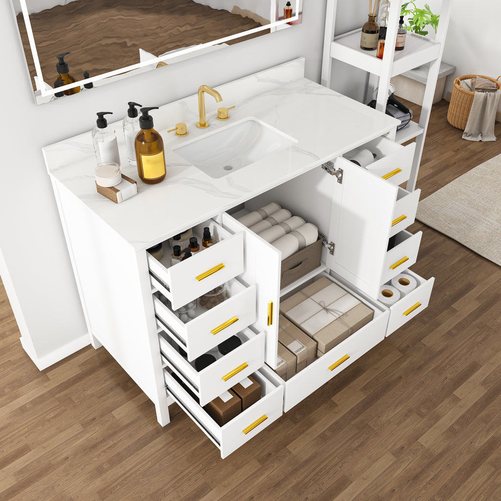48" Modern Solid Wood Bathroom Vanity with Sink