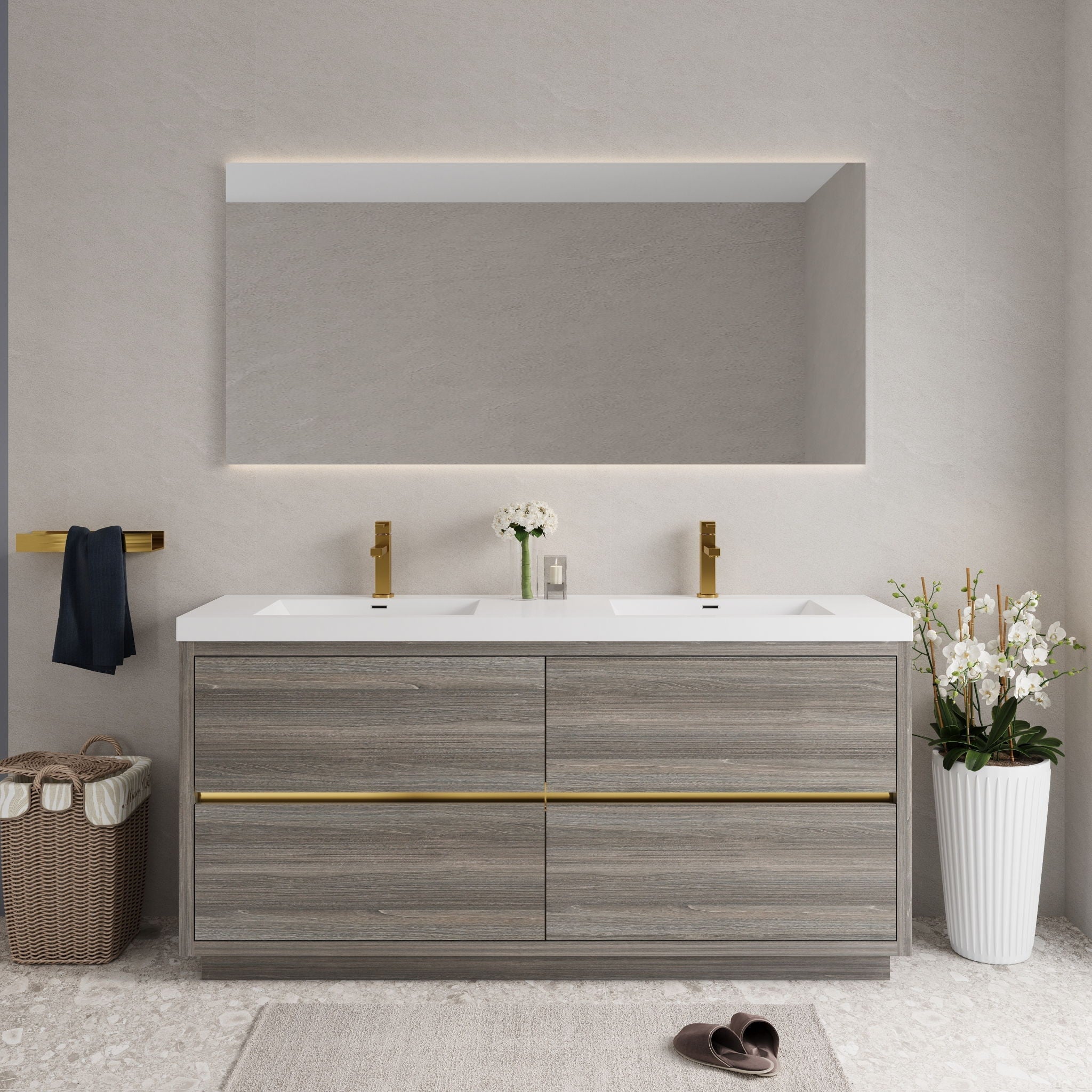 Bathin Freestanding Bathroom Vanity With Double Sinks