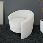 Avalon White Boucle Lounge Chair