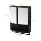 23.62" Modern Arched Glass Double-Door Wardrobe