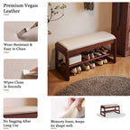 Wood Shoe Storage Bench