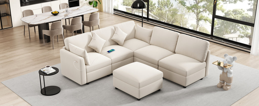 86.6" Sectional Sofa Modular Sofa U-shaped Sofa Couch